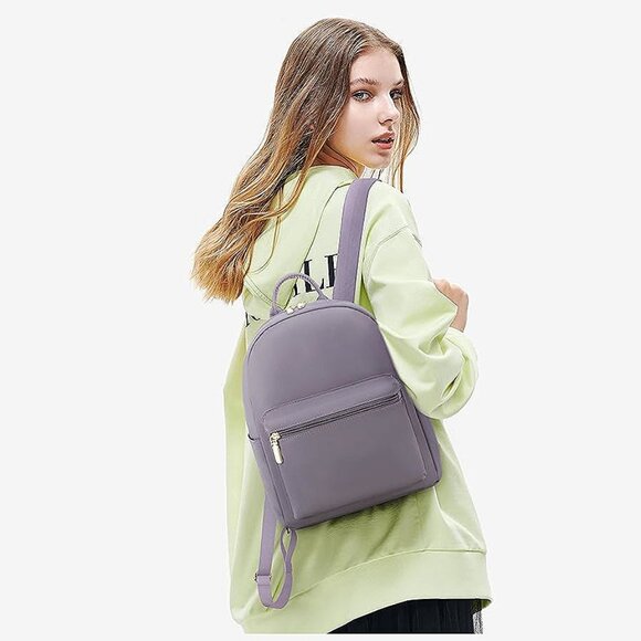 Mini Backpack for Women Light Weight Small , Purple-grey - Picture 3 of 6